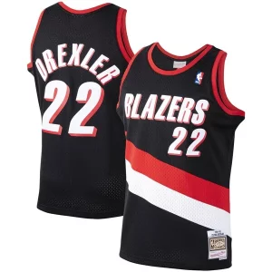 Pratico Ottimo Robusto Clyde Drexler Portland Trail Blazers 1991/92 Hardwood Classics Swingman Jersey Black  per i Fan Veri