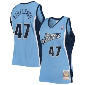 Gorgeous Fascinante Andrei Kirilenko Utah Jazz 2009/10 Hardwood Classics Swingman Jersey Powder Blue  per i Fan Veri