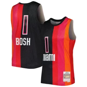 Versatile Duraturo Meraviglioso Chris Bosh Miami Heat Hardwood Classics 2011/12 Split Swingman Jersey Black/Red  per i Fan Veri