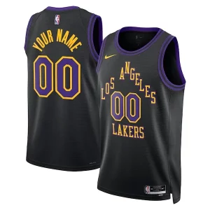 Incantevole Delizioso Los Angeles Lakers Nike Unisex 2023/24 Custom Swingman Jersey Black City Edition  per i Fan Veri