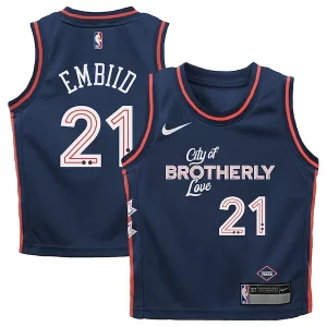 Fantastico Magnifico Raffinato Joel Embiid Philadelphia 76ers Nike Preschool Swingman Replica Jersey City Edition Navy  per i Fan Veri