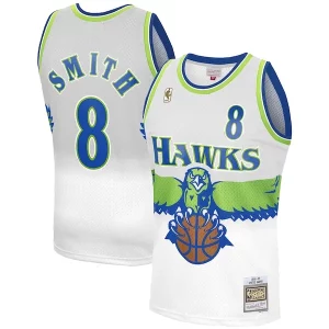 Moderno Steve Smith Atlanta Hawks 1996 97 Hardwood Classics Reload 3.0 Swingman Jersey White  per i Fan Veri
