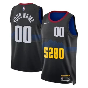 Elegante Denver Nuggets Nike Unisex 2023/24 Custom Swingman Jersey Black City Edition  per i Fan Veri