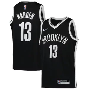 Fascinante James Harden Brooklyn Nets Nike Youth 2021/22 Diamond Swingman Jersey Icon Edition Black  per i Fan Veri