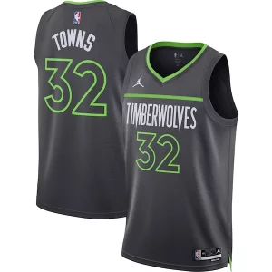 Duraturo Karl Anthony Towns Minnesota Timberwolves Jordan Brand Unisex Swingman Jersey Statement Edition Charcoal  per i Fan Veri