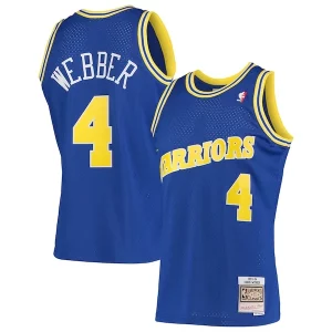 Prestigioso Eccezionale Chris Webber Golden State Warriors 1993/94 Hardwood Classics Swingman Jersey Royal  per i Fan Veri