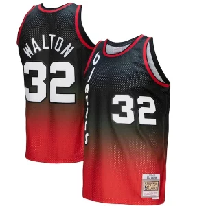 Versatile Bill Walton Portland Trail Blazers 1976/77 Hardwood Classics Fadeaway Swingman Player Jersey Red/Black  per i Fan Veri