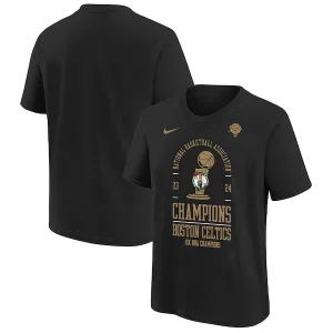 Duraturo Boston Celtics Nike Youth 18 Time NBA Finals Champions Locker Room T Shirt Black  per i Fan Veri