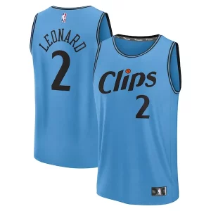 Pratico Kawhi Leonard LA Clippers 2024/25 Fast Break Player Jersey City Edition Light Blue  per i Fan Veri