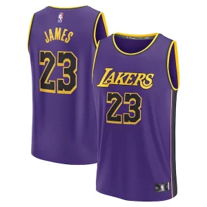 Robusto Comodo Stupendo LeBron James Los Angeles Lakers 2022/23 Fast Break Replica Jersey Statement Edition Purple  per i Fan Veri