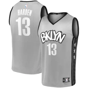 Sofisticato Prestigioso Attraente James Harden Brooklyn Nets Fast Break Replica Jersey Charcoal Statement Edition/White  per i Fan Veri