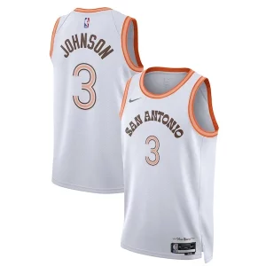 Accattivante Keldon Johnson San Antonio Spurs Nike Unisex 2023/24 Swingman Jersey White City Edition  per i Fan Veri