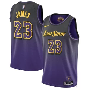 Delizioso Versatile Comodo LeBron James Los Angeles Lakers Nike Unisex 2024/25 Swingman Player Jersey City Edition Purple  per i Fan Veri
