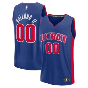 Moderno Resistente Versatile Ron Holland II Detroit Pistons Fast Break Replica Player Jersey Icon Edition Blue  per i Fan Veri