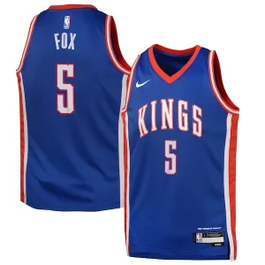 Pratico Splendido Delizioso De'Aaron Fox Sacramento Kings Nike Youth 2024/25 Swingman Player Jersey City Edition Blue  per i Fan Veri