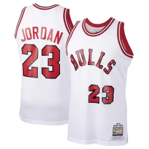 Cool Michael Jordan Chicago Bulls 1984/85 Hardwood Classics Rookie Authentic Jersey White/Red  per i Fan Veri