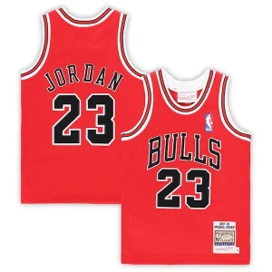 Sofisticato Michael Jordan Chicago Bulls Toddler 1997/98 Hardwood Classics Authentic Jersey Red/Black/White  per i Fan Veri