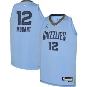 Elegante Versatile Prestigioso Ja Morant Memphis Grizzlies Jordan Brand Youth Swingman Jersey Statement Edition Light Blue  per i Fan Veri