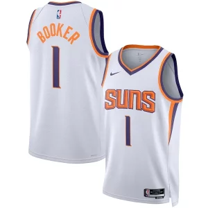 Eccezionale Devin Booker Phoenix Suns Nike Unisex Swingman Jersey Association Edition White/Purple  per i Fan Veri