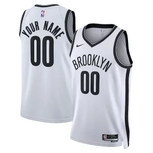 Elegante Magnifico Brooklyn Nets Nike Unisex Swingman Custom Jersey White Association Edition  per i Fan Veri
