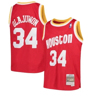 Duraturo Lussuoso Magnifico Hakeem Olajuwon Houston Rockets Youth Swingman Throwback Jersey Red  per i Fan Veri