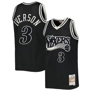 Stupendo Fascinante Allen Iverson Philadelphia 76ers Hardwood Classics Off Court Swingman Jersey Black  per i Fan Veri