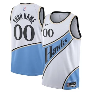 Pratico Prestigioso Classico Atlanta Hawks Nike Unisex 2024/25 Custom Swingman Jersey City Edition White  per i Fan Veri