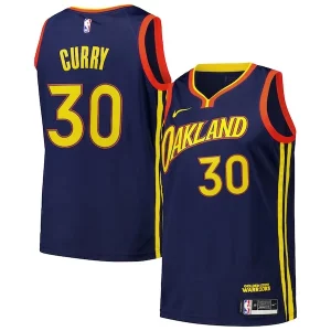 Trendy Moderno Raffinato Stephen Curry Golden State Warriors Nike Swingman Player Jersey City Edition Royal  per i Fan Veri