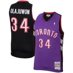 Sofisticato Hakeem Olajuwon Toronto Raptors 2001/02 Hardwood Classics Swingman Jersey Purple  per i Fan Veri
