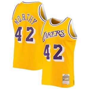Magnifico James Worthy Los Angeles Lakers 1984/85 Hardwood Classics Swingman Jersey Gold  per i Fan Veri