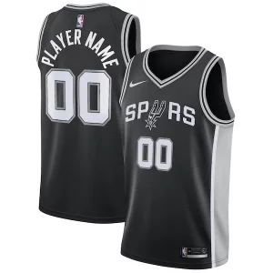 Delizioso Bellissimo San Antonio Spurs Nike Swingman Custom Jersey Black Icon Edition  per i Fan Veri