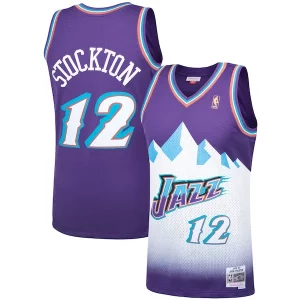 Stupendo Ottimo Raffinato John Stockton Utah Jazz Hardwood Classics Swingman Jersey Purple  per i Fan Veri