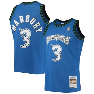 Moderno Stupendo Stephon Marbury Minnesota Timberwolves 1996/97 Hardwood Classics Swingman Jersey Blue  per i Fan Veri