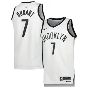 Pratico Kevin Durant Brooklyn Nets Nike Unisex Swingman Jersey Association Edition White/Black  per i Fan Veri