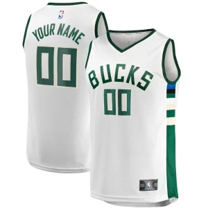 Gorgeous Magnifico Milwaukee Bucks Youth Fast Break Replica Custom Jersey Association Edition White  per i Fan Veri