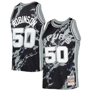 Prestigioso Duraturo David Robinson San Antonio Spurs 1998/99 Hardwood Classics Marble Swingman Jersey Black  per i Fan Veri
