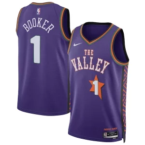 Moderno Devin Booker Phoenix Suns Nike Unisex 2024/25 Swingman Player Jersey City Edition Purple  per i Fan Veri