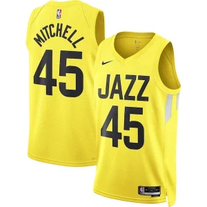 Eccezionale Delizioso Cool Donovan Mitchell Utah Jazz Nike Unisex Swingman Jersey Icon Edition Gold  per i Fan Veri