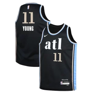 Splendido Elegante Lussuoso Trae Young Atlanta Hawks Nike Youth Swingman Replica Jersey City Edition Black  per i Fan Veri