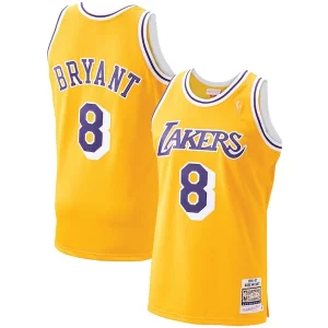 Cool Robusto Men's Los Angeles Lakers Kobe Bryant Gold 1996 97 Hardwood Classics Authentic Player Jersey  per i Fan Veri
