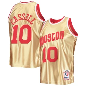 Resistente Fantastico Prestigioso Sam Cassell Houston Rockets 75th Anniversary 1993/94 Hardwood Classics Swingman Jersey Gold  per i Fan Veri