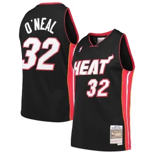 Sofisticato Duraturo Classico Shaquille O'Neal Miami Heat Hardwood Classics Swingman Jersey Black  per i Fan Veri