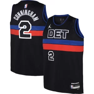 Meraviglioso Classico Robusto Cade Cunningham Detroit Pistons Jordan Brand Youth Swingman Jersey Statement Edition Black  per i Fan Veri