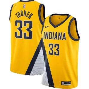Sofisticato Myles Turner Indiana Pacers Nike Swingman Jersey Gold Statement Edition  per i Fan Veri