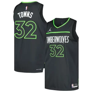 Prestigioso Raffinato Fantastico Karl Anthony Towns Minnesota Timberwolves Jordan Brand Authentic Player Jersey Statement Edition Anthracite  per i Fan Veri