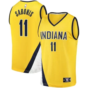 Fantastico Stupendo Incantevole Domantas Sabonis Indiana Pacers Fast Break Replica Jersey Statement Edition Gold  per i Fan Veri
