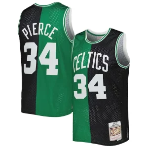 Stupendo Sofisticato Ottimo Paul Pierce Boston Celtics Hardwood Classics 2007/08 Split Swingman Jersey Black/Kelly Green  per i Fan Veri