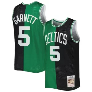 Bellissimo Kevin Garnett Boston Celtics Hardwood Classics 2007/08 Split Swingman Jersey Black/Kelly Green  per i Fan Veri