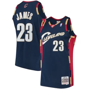 Lussuoso Attraente Duraturo LeBron James Cleveland Cavaliers Hardwood Classics Swingman Jersey Navy  per i Fan Veri