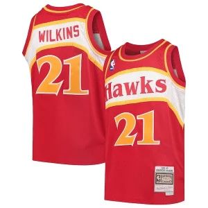 Magnifico Dominique Wilkins Atlanta Hawks Youth 1986/87 Hardwood Classics Swingman Throwback Jersey Red  per i Fan Veri